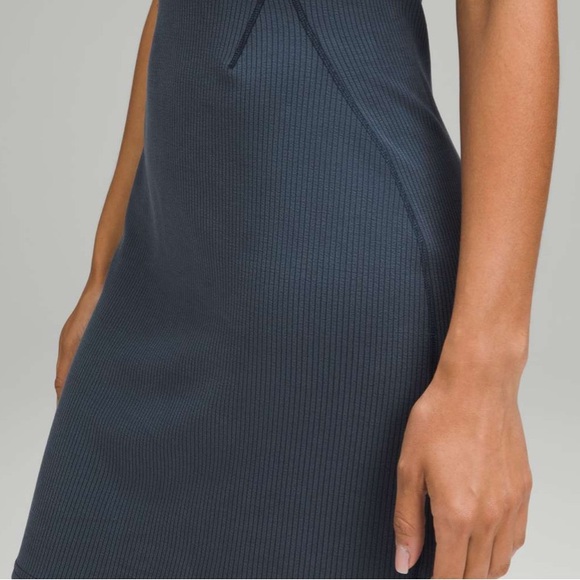 Lululemon Ribbed Softstreme Slim-Fit Tank Dress True Navy size 0 - Picture 3 of 14